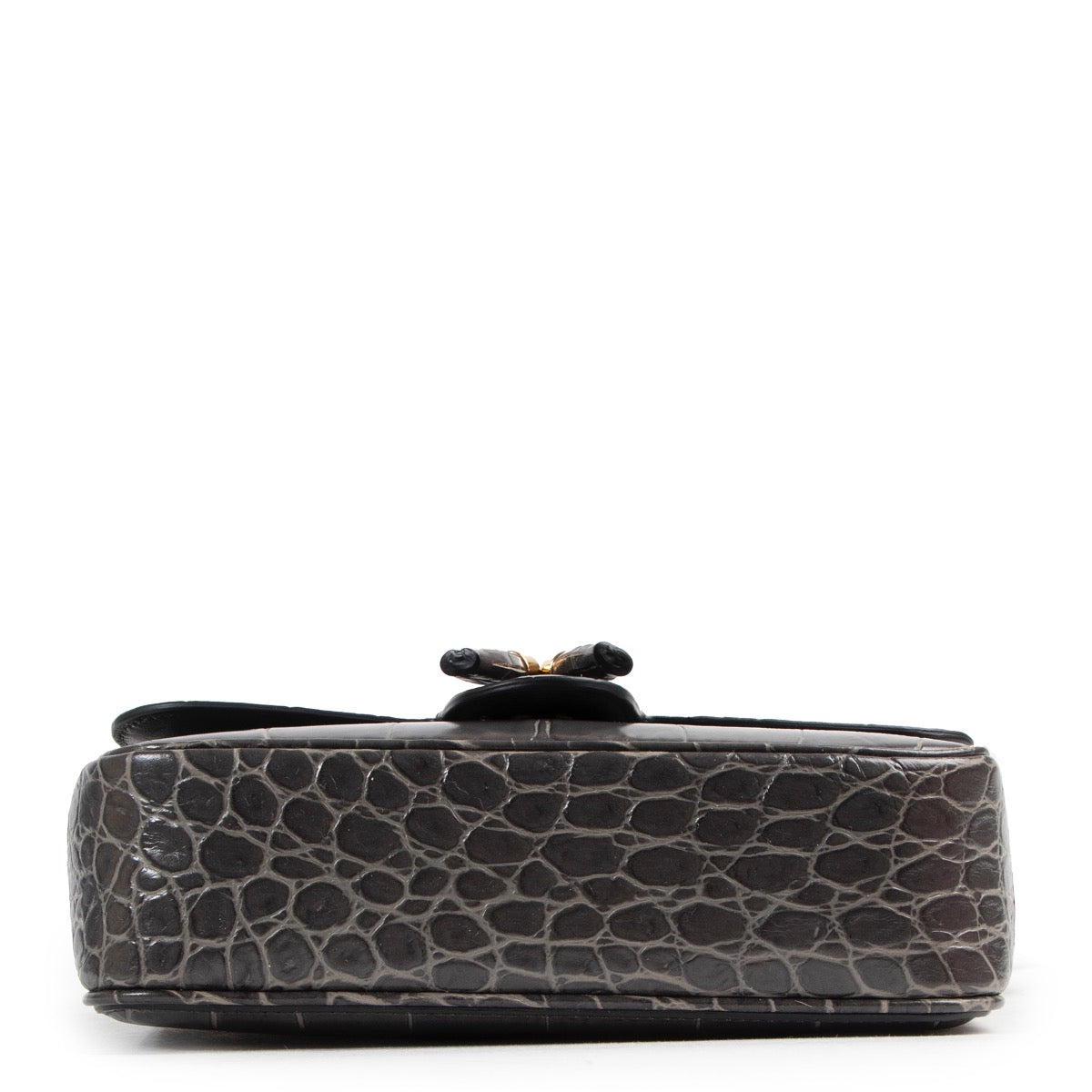 Céline Grey Croco Stamp Tassel Bag Medium