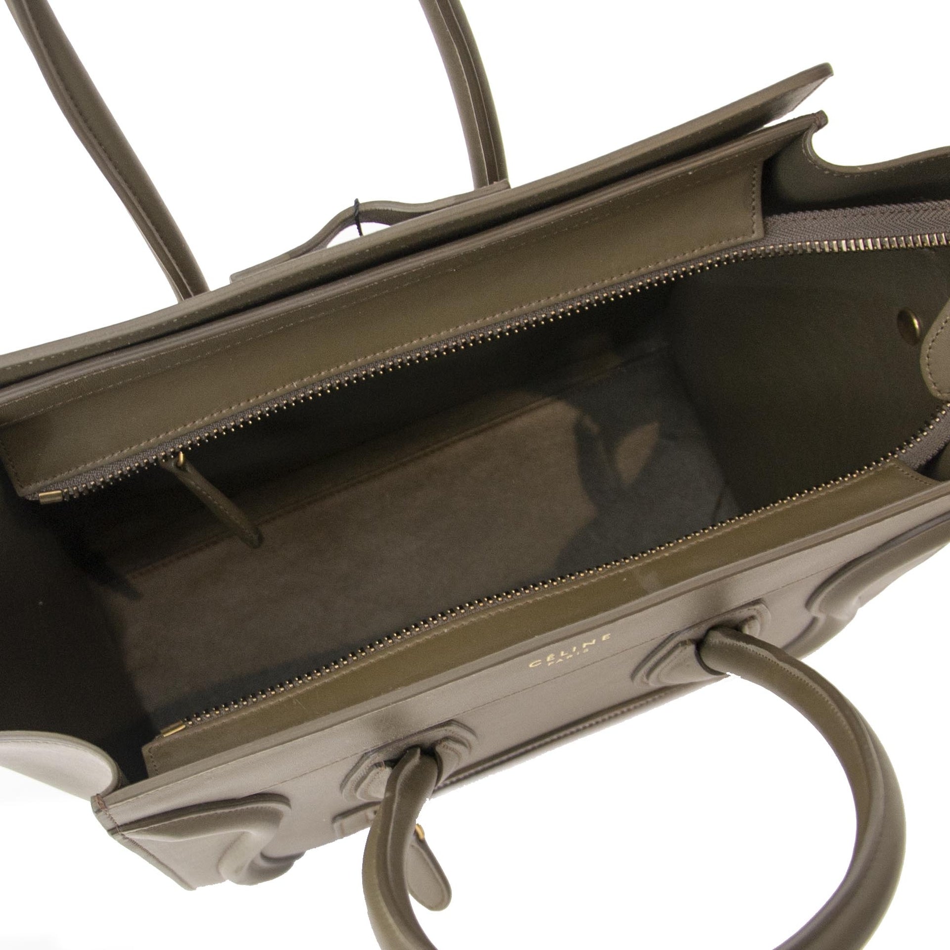Celine Khaki Luggage Micro Shopper Tote kopen en verkopen