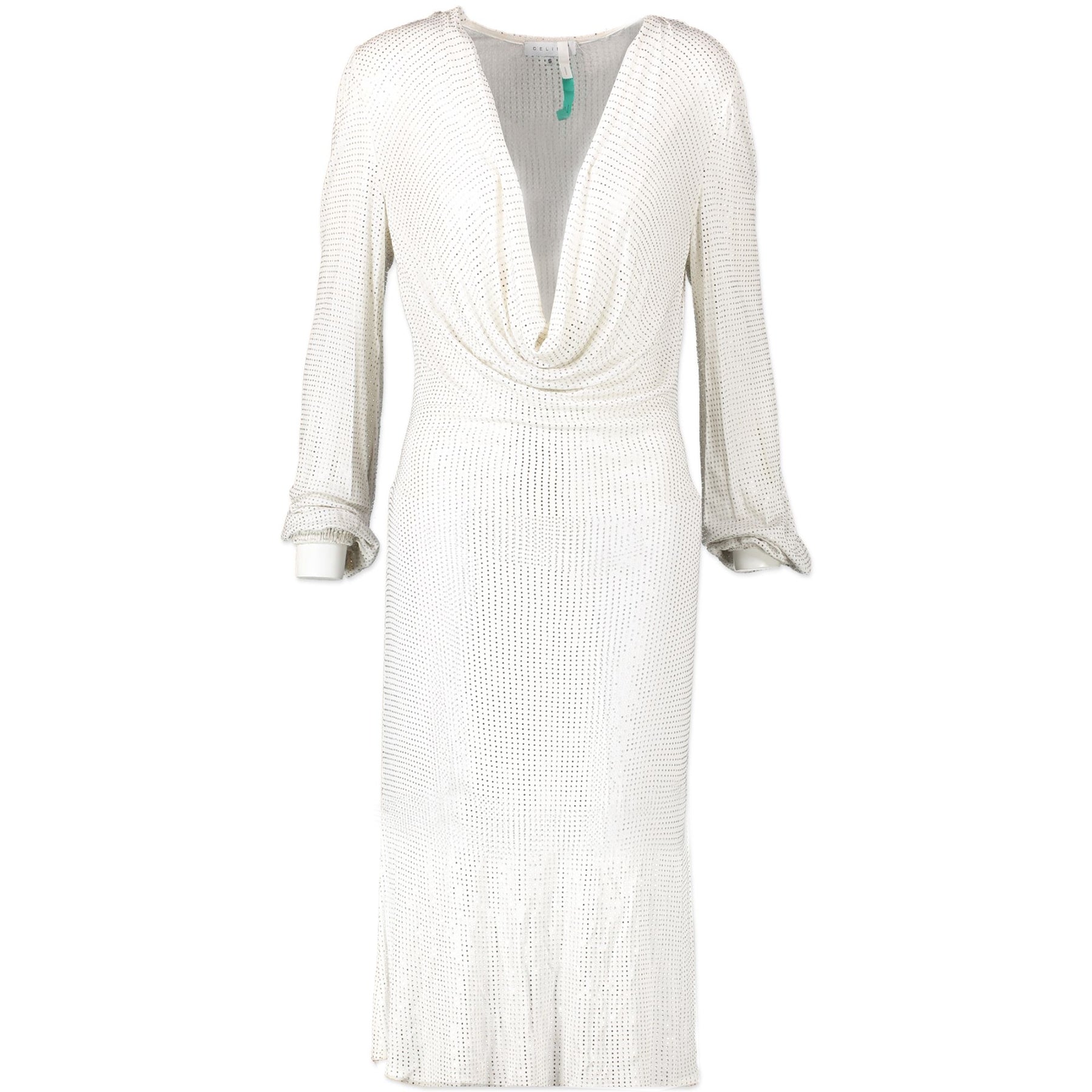 Celine White Dress With Swarovski Rhinestones
