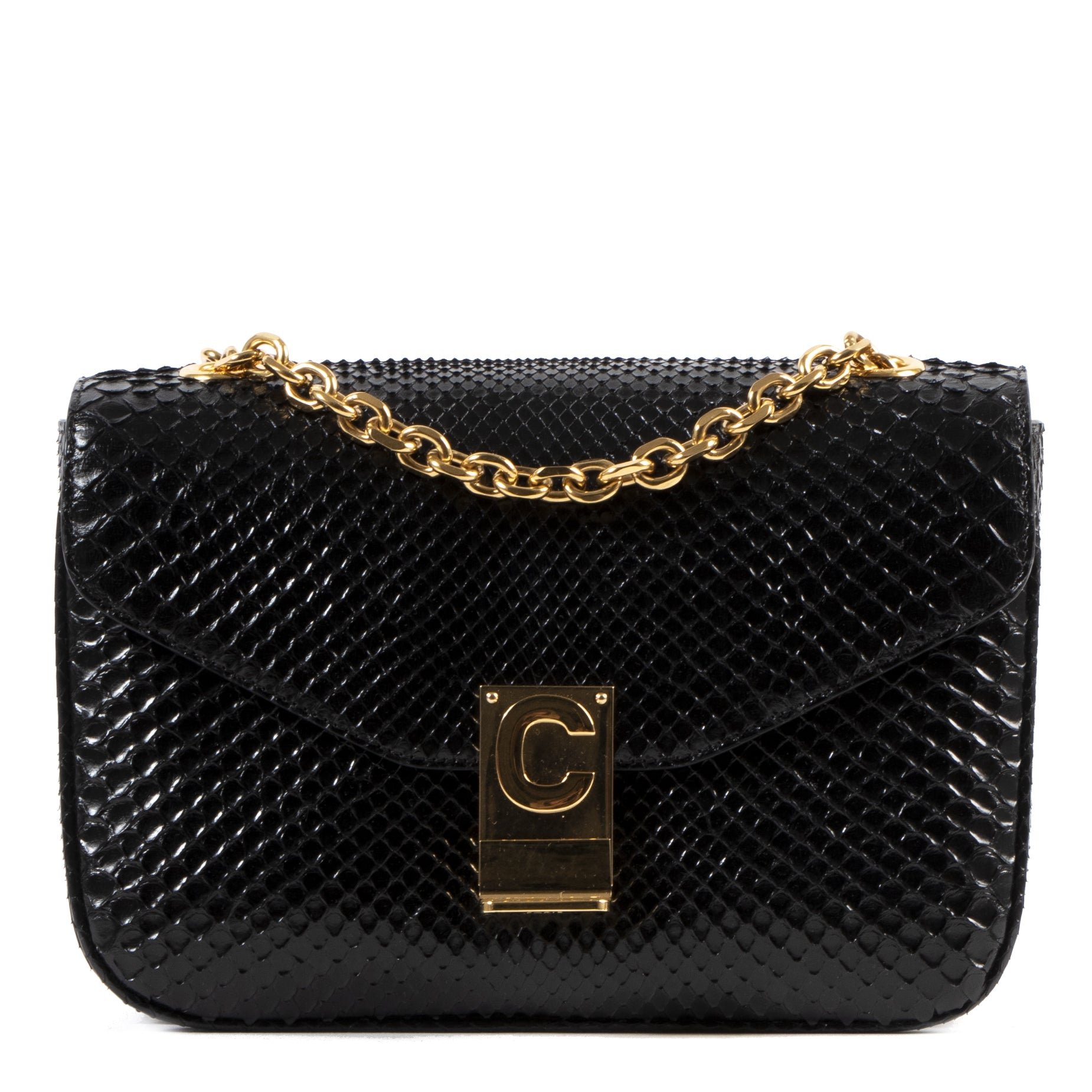 Celine Medium C-Bag Python Black Bag