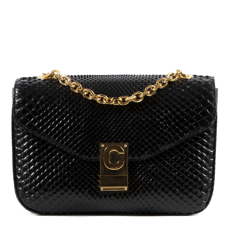 Celine Medium C-Bag Python Black Bag