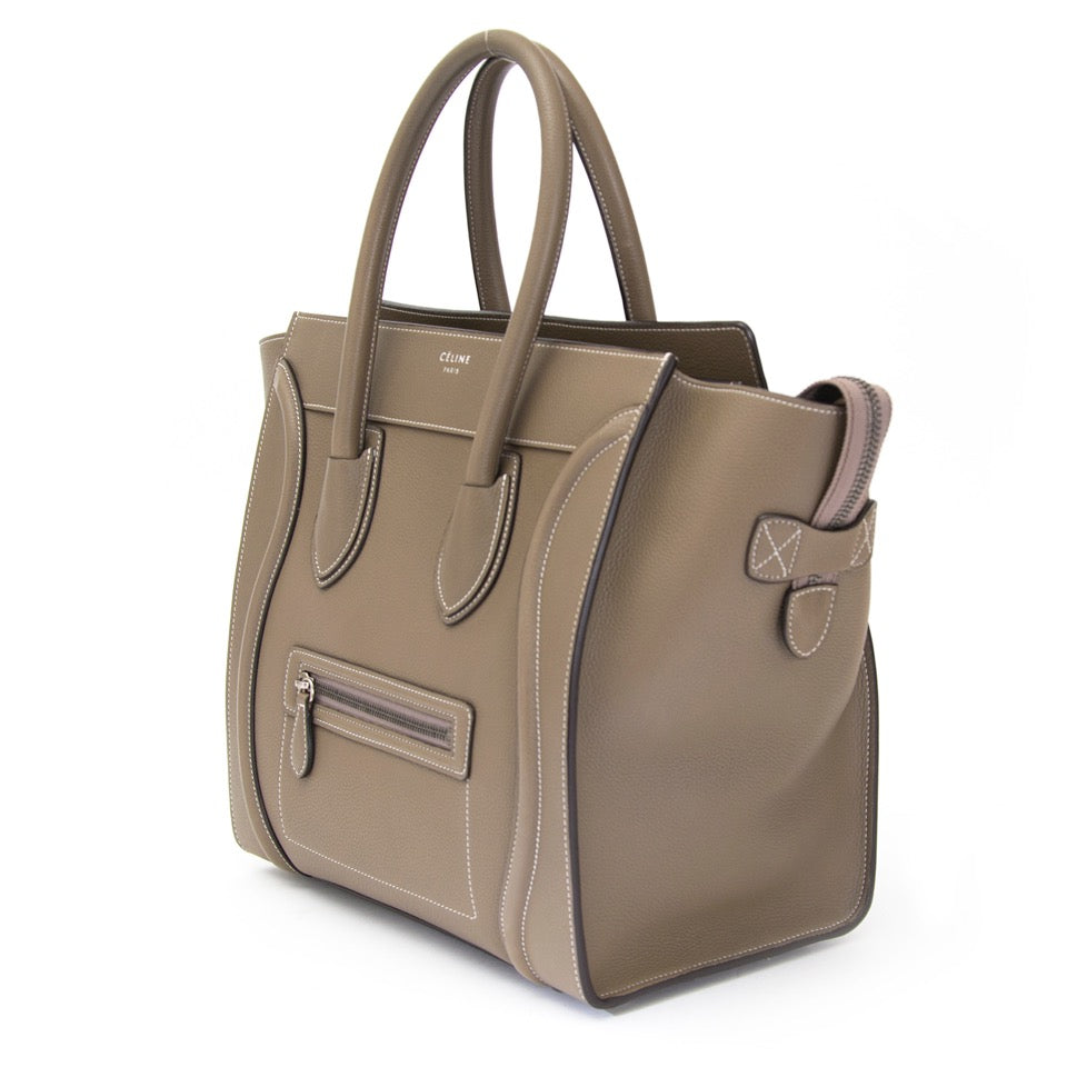 koop veilig online aan de beste prijs net als nieuw Celine Mini Luggage Dune Tote