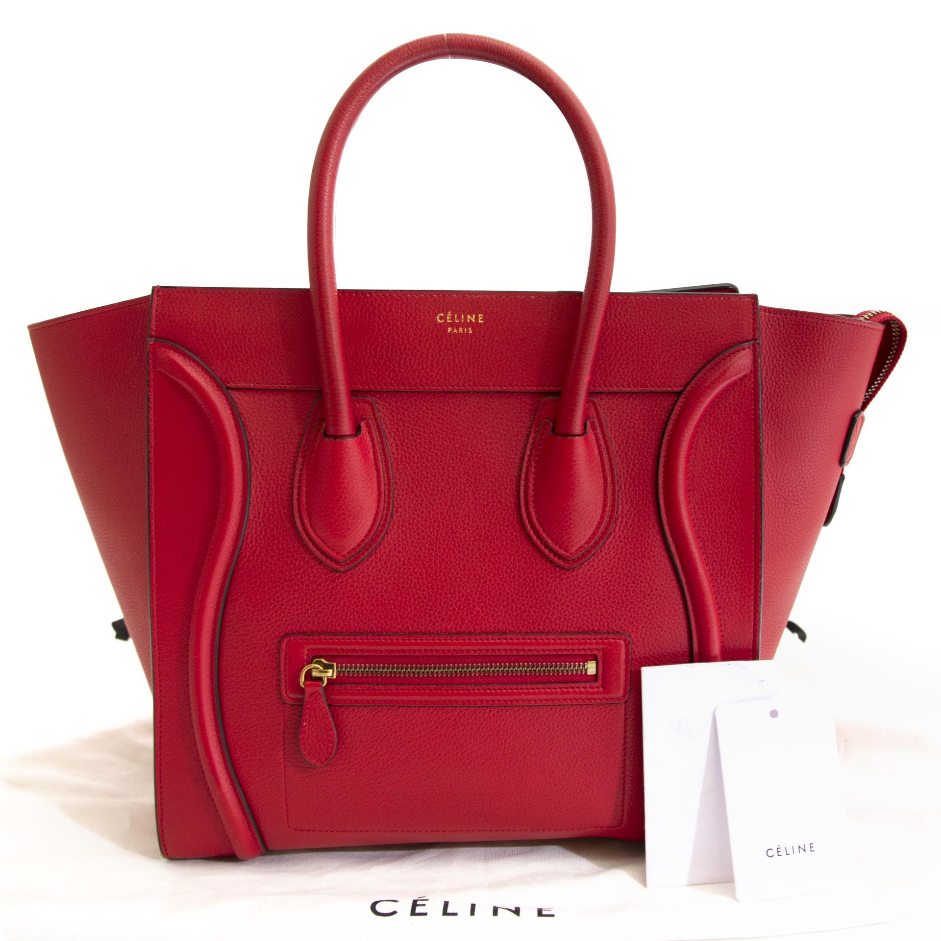 authentic second hand vintage Céline Luggage Bag Red online webshop LabelLOV