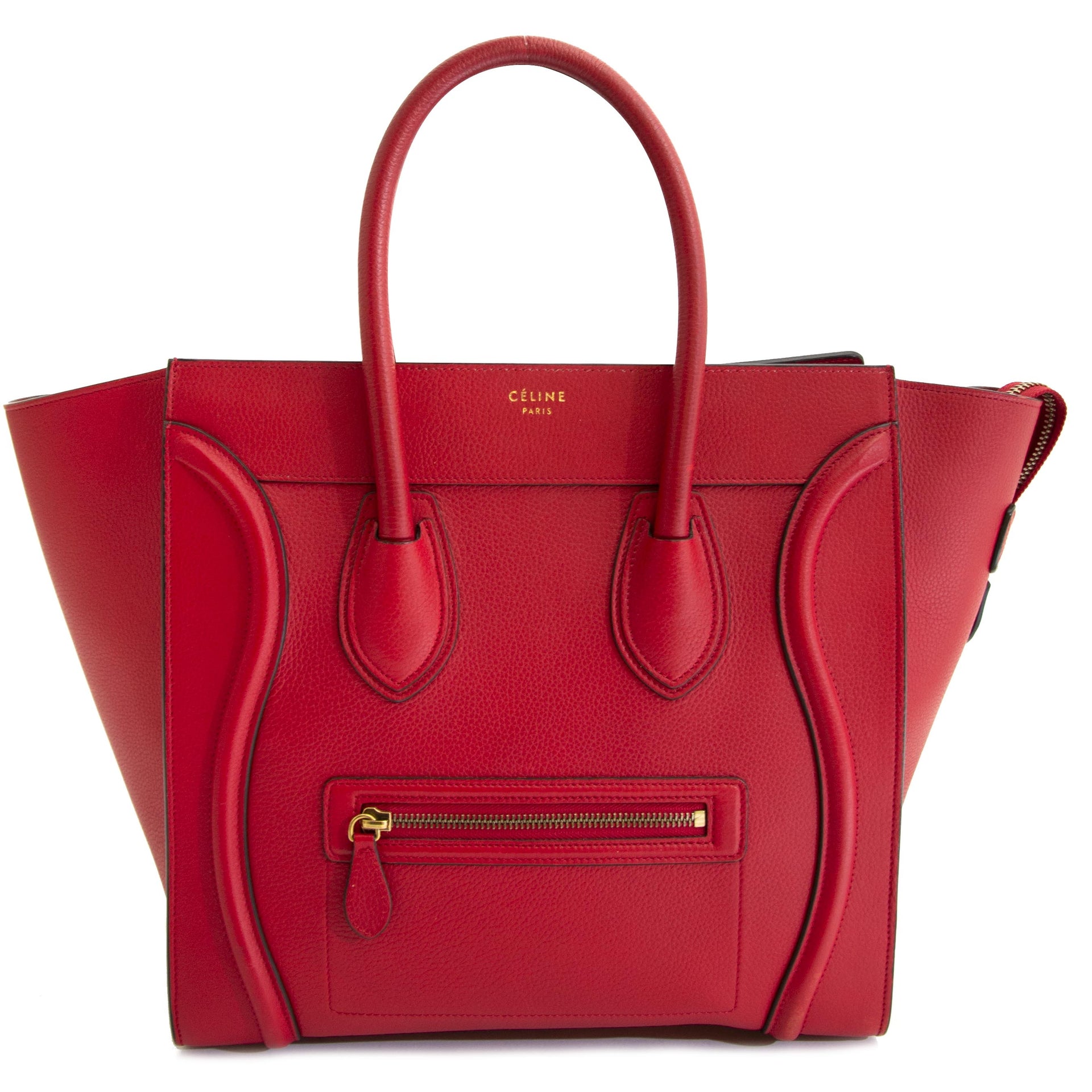 authentic second hand vintage Céline Luggage Bag Red online webshop LabelLOV