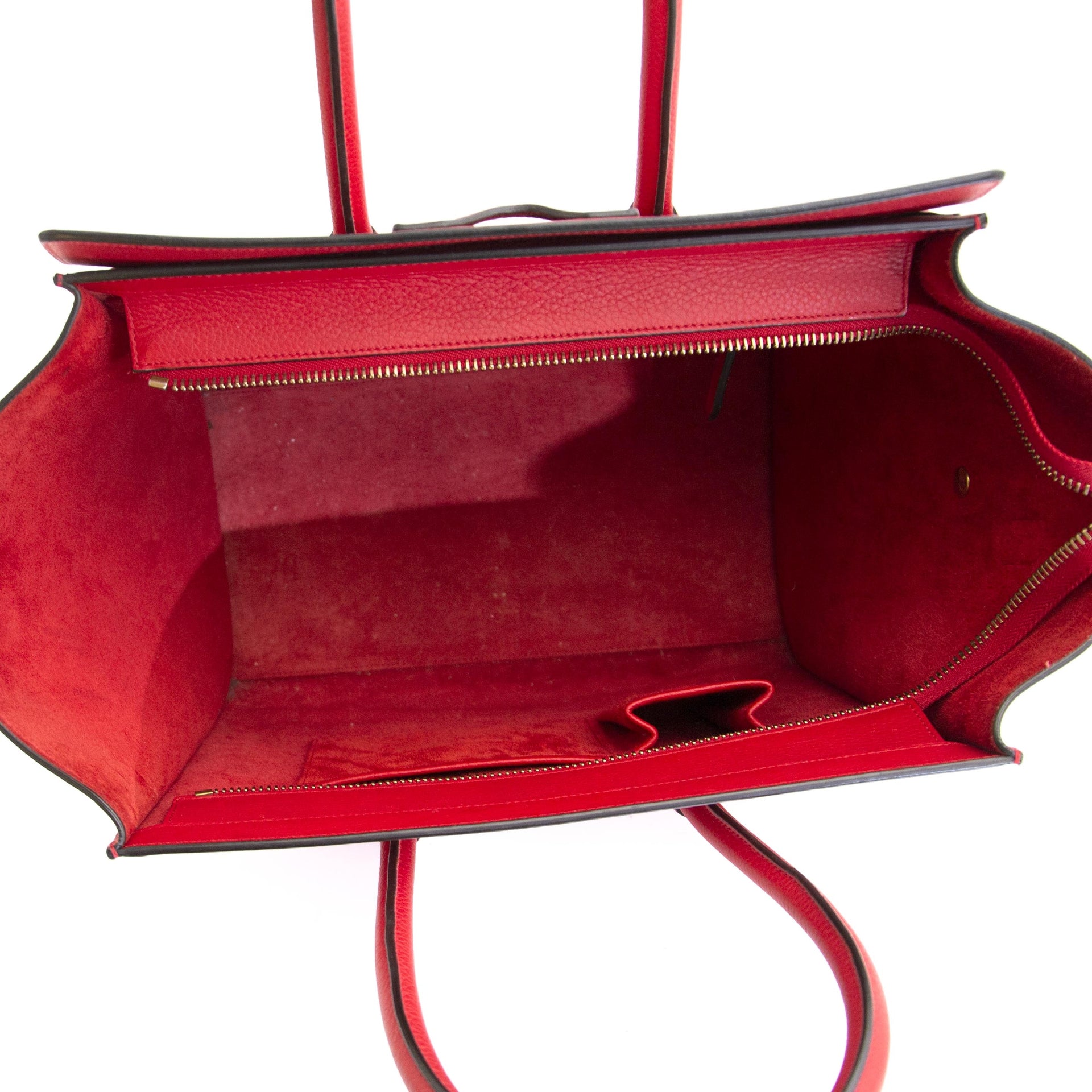 authentic second hand vintage Céline Luggage Bag Red online webshop LabelLOV