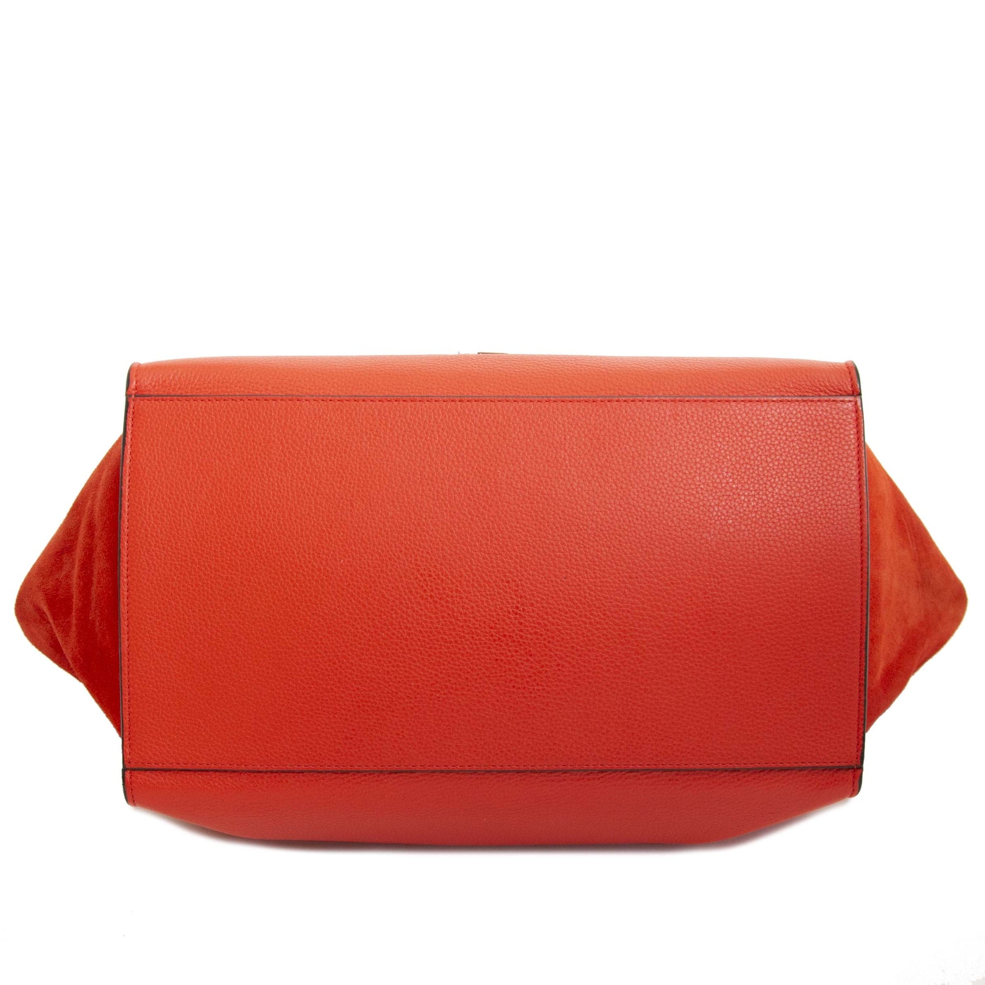 koop veilig online tegen de beste prijs Celine Red Calfskin Suede Medium Trapeze Bag