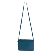 Authentieke Tweedehands Celine Trio Teal Crossbody Bag juiste prijs veilig online shoppen luxe merken webshop winkelen Antwerpen België mode fashion