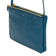 Authentieke Tweedehands Celine Trio Teal Crossbody Bag juiste prijs veilig online shoppen luxe merken webshop winkelen Antwerpen België mode fashion