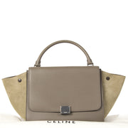 Authentieke tweedehands Celine Two-Toned Taupe Trapeze Bag juiste prijs veilig online winkelen LabelLOV webshop luxe merken winkelen Antwerpen België mode fashion