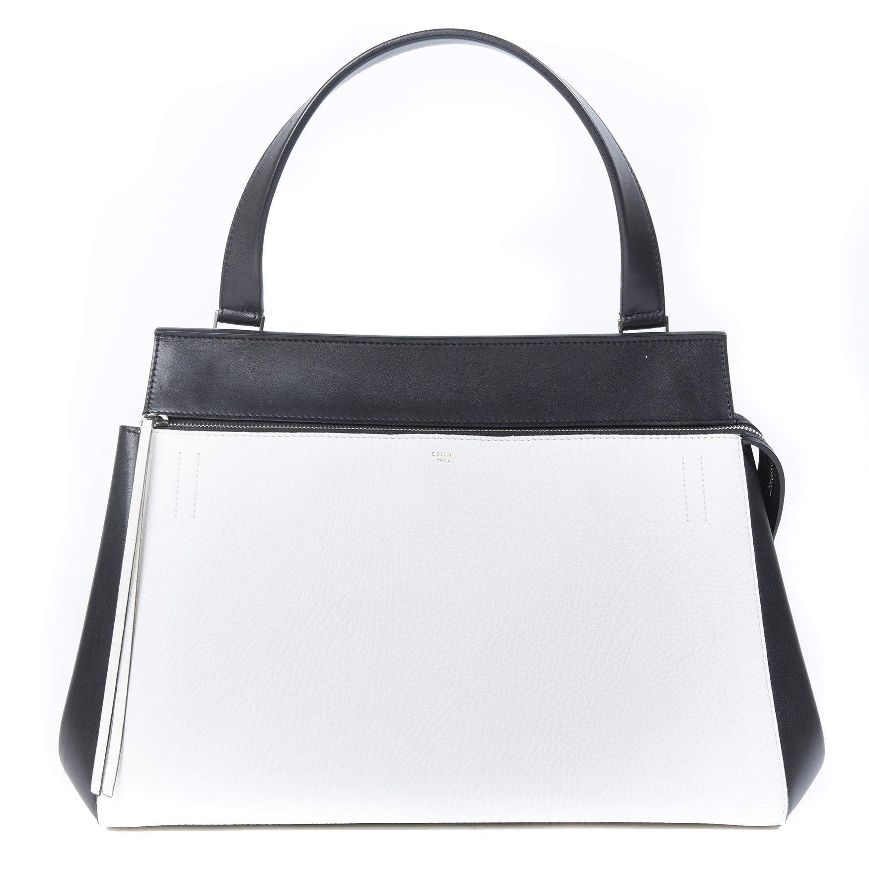 céline black & white leather edge bag now for sale at labellov vintage fashion webshop belgium