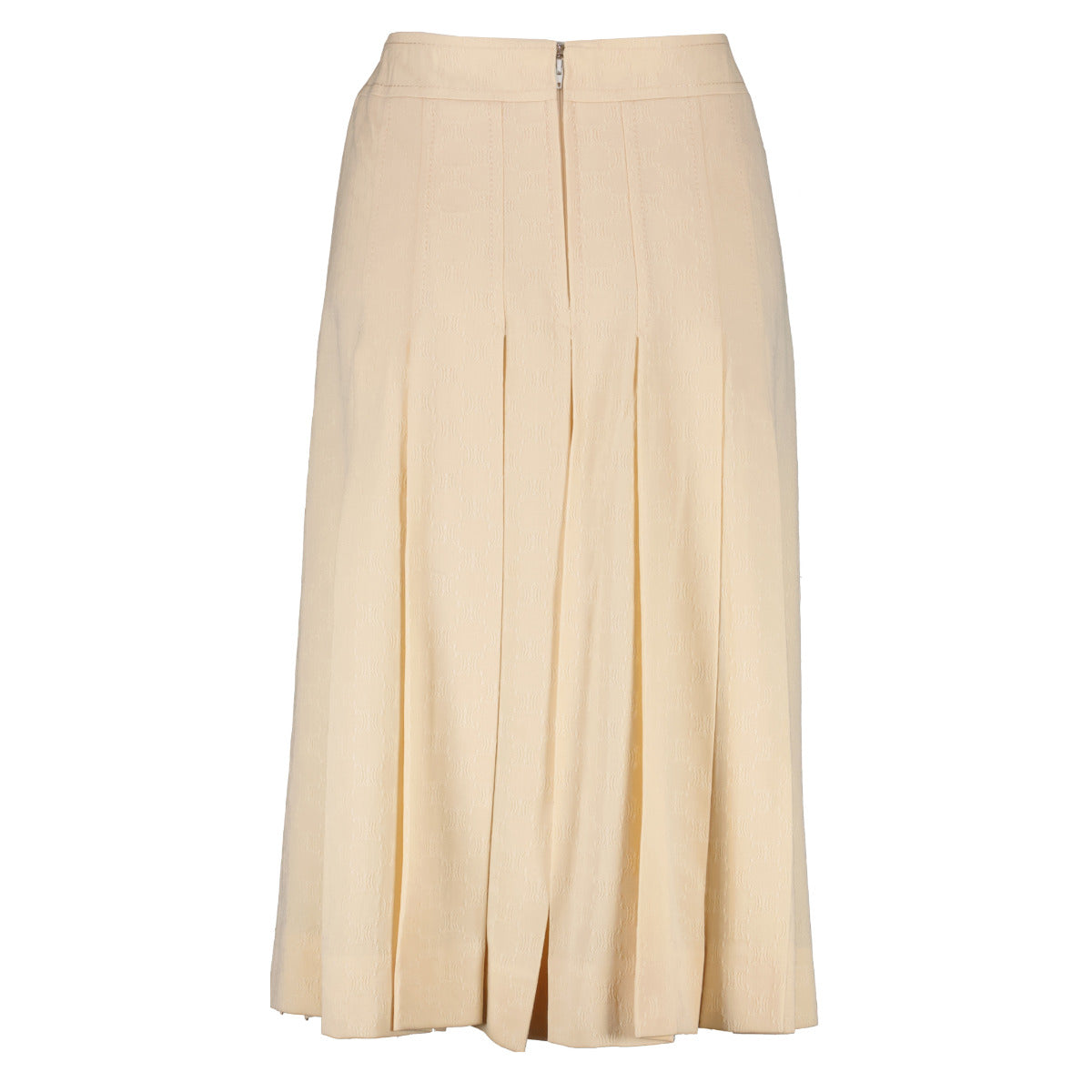 Celine Cream Pleated Skirt - size FR42 aan de beste prijs bij Labellov tweedehands luxe in Antwerpen