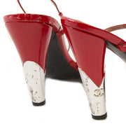 Chanel Red Patent CC Logo Heels