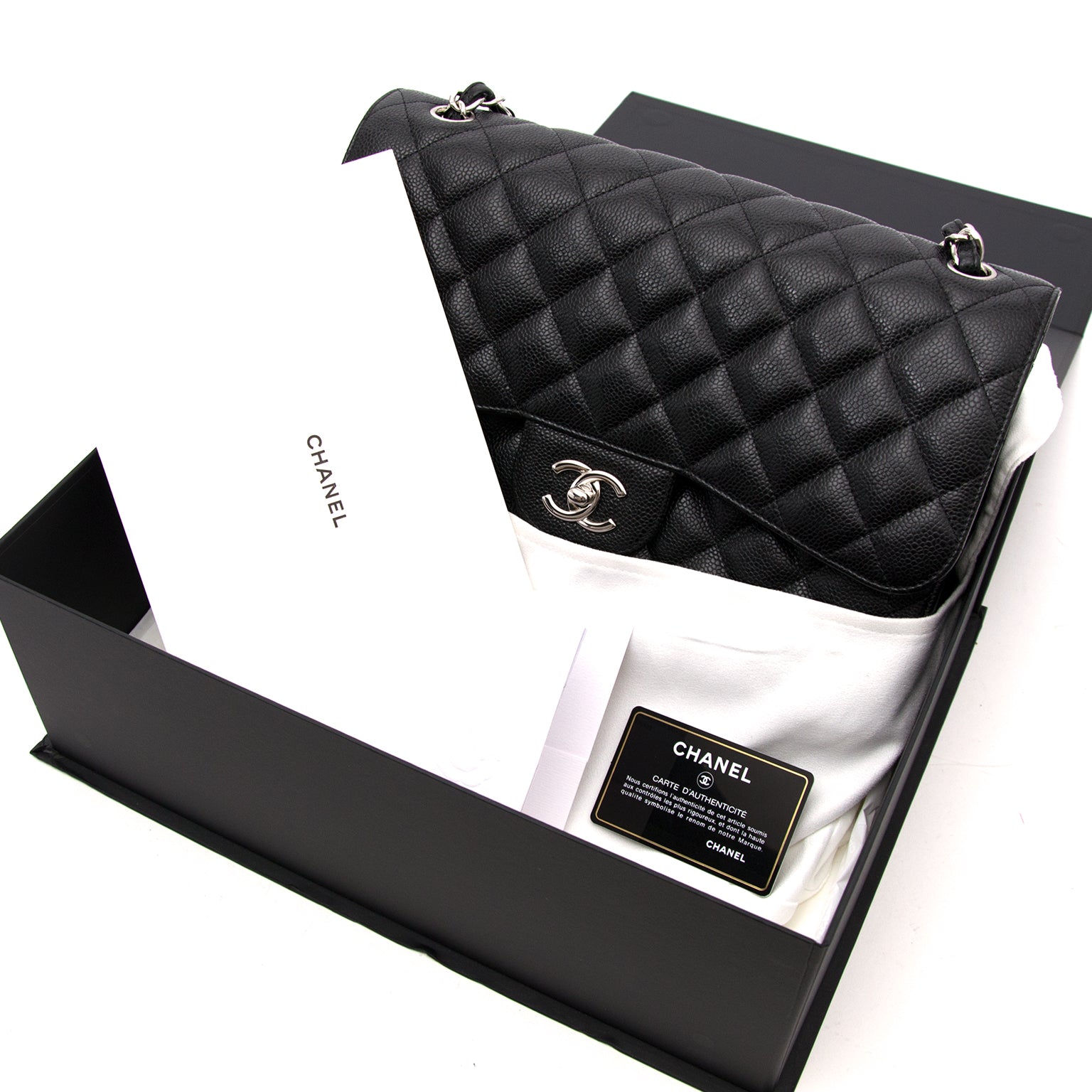 As NewChanel Jumbo Classic Flap Bag Caviar