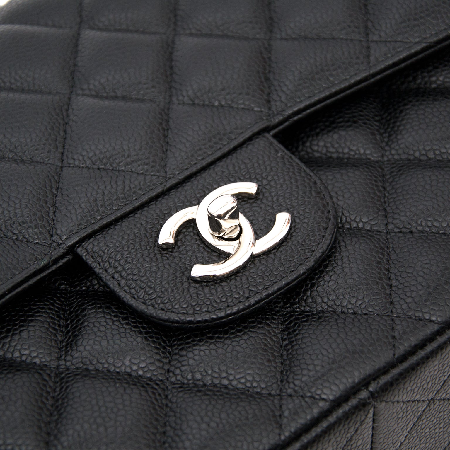 As NewChanel Jumbo Classic Flap Bag Caviar