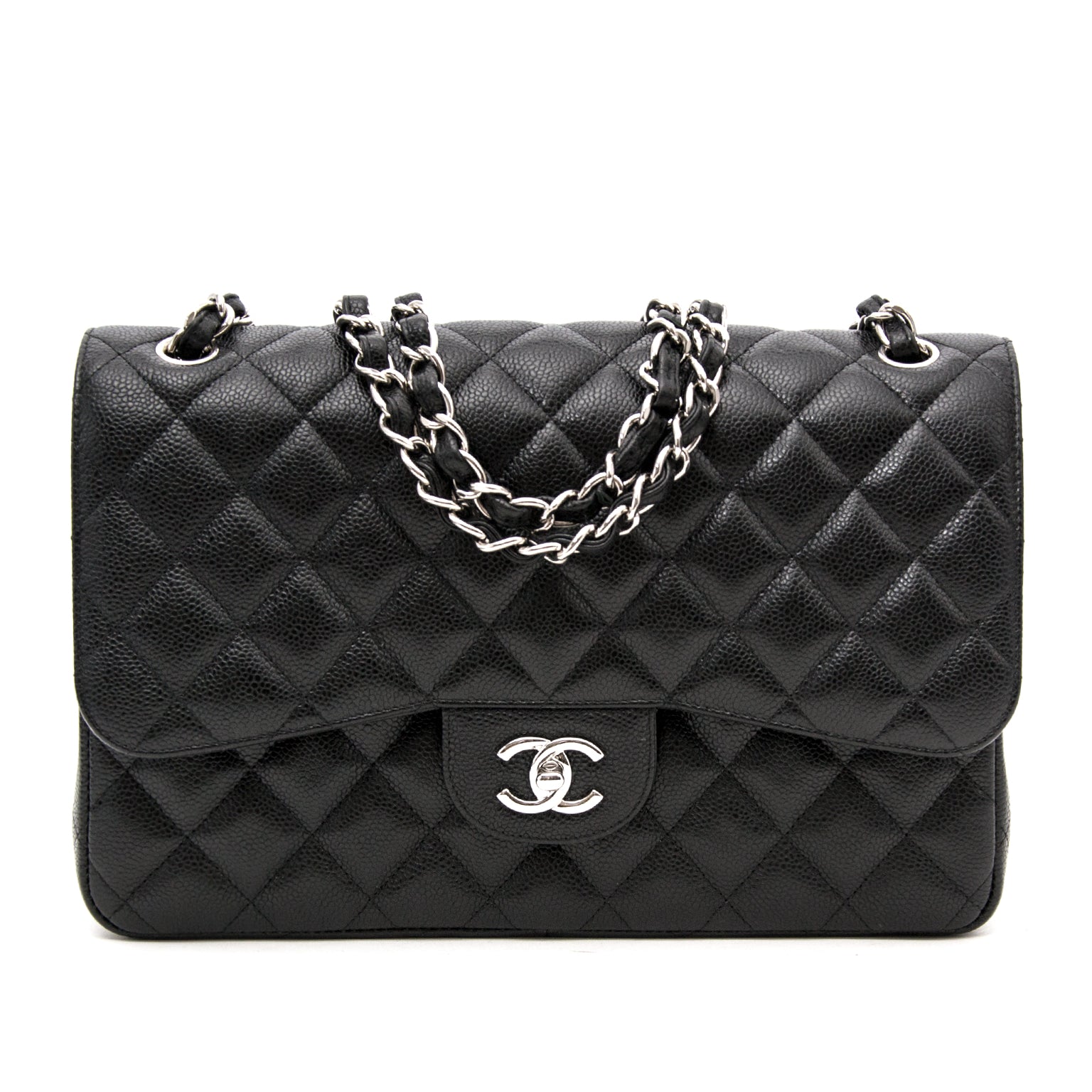 As NewChanel Jumbo Classic Flap Bag Caviar
