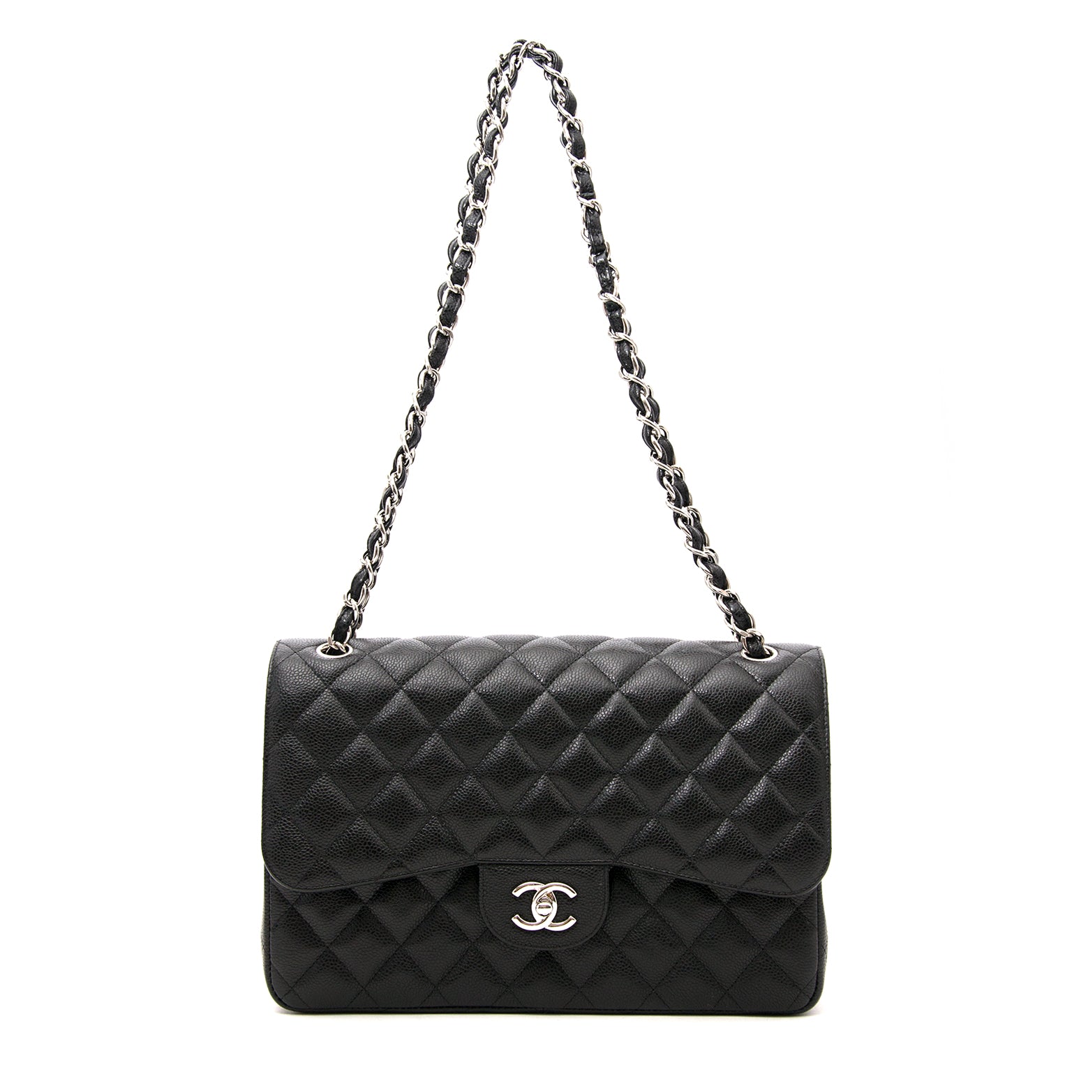 As NewChanel Jumbo Classic Flap Bag Caviar