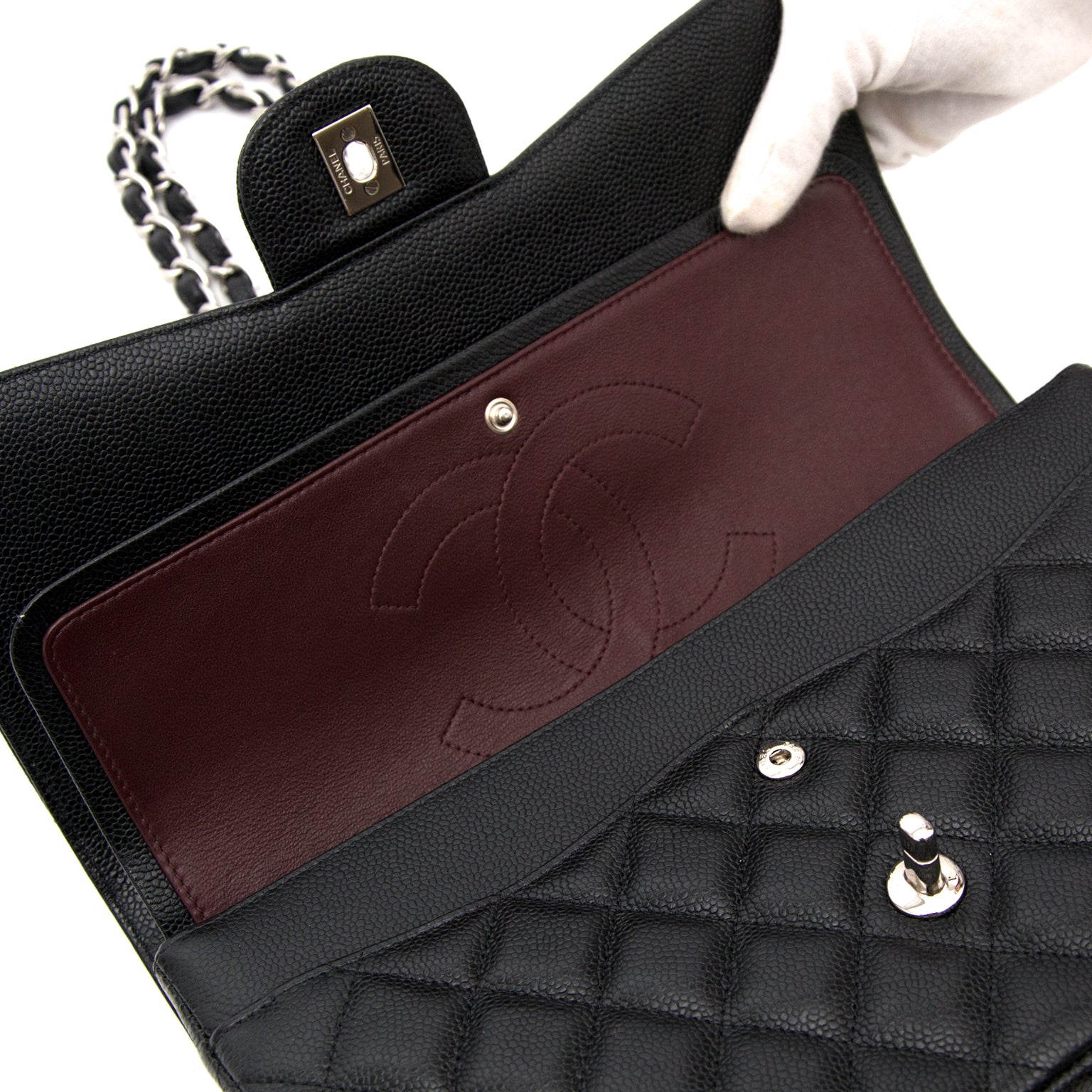 As NewChanel Jumbo Classic Flap Bag Caviar
