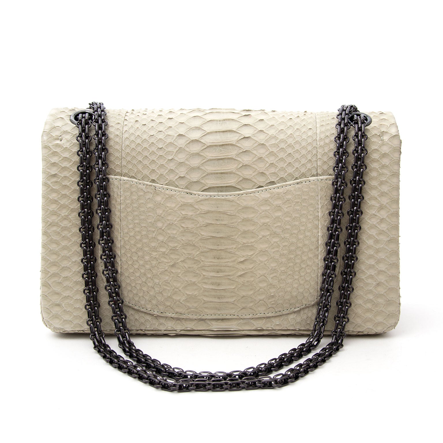 Acheter un Chanel Beige Phyton 2.55 Jumbo Flap Bag en ligne