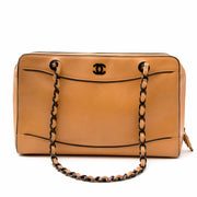 acheter en ligne pour le meilleur prix Chanel Beige Calfskin Chain Tote Shoulder Bag