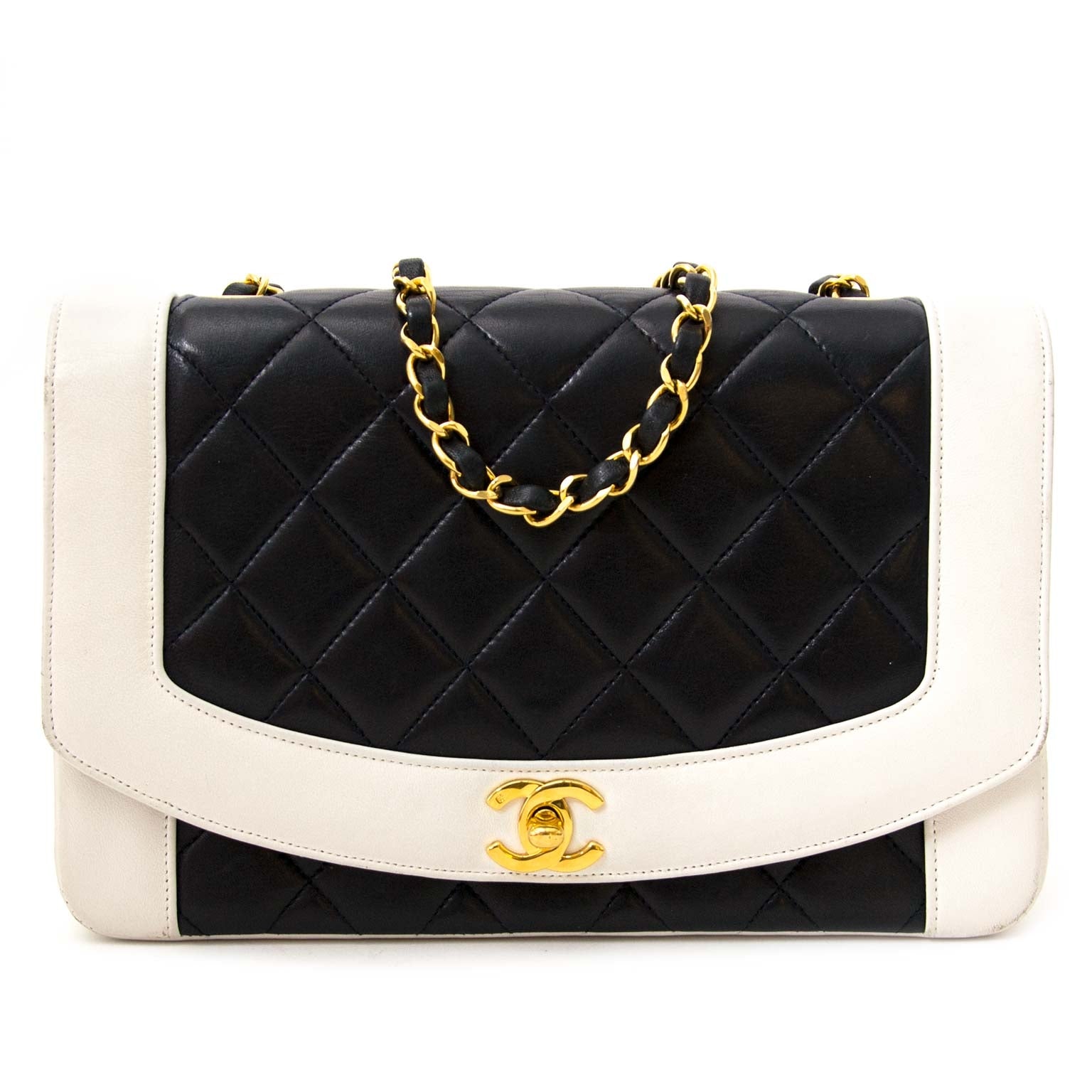 shp safe online your Chanel Black And White Diana Bag