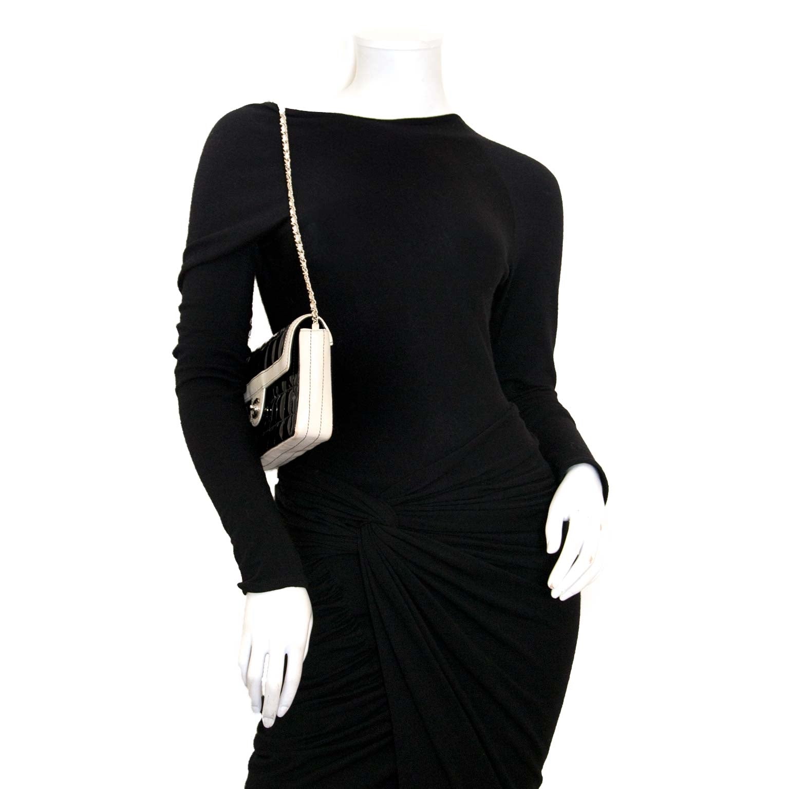 Chanel Black Patent Cube Shoulder Bag te koop