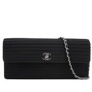 Chanel Black Flapbag Striped Fabric for sale in Antwerp Belgium at Labellov, safe and secure shopping.