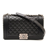shop real real 100% authentic luxury chanel medium black boy bag webshop labellov.com