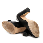chanel black camelia heels now for sale at labellov vintage fashion webshop belgium