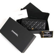 koop Chanel Black Embossed Caviar Leather Wallet en betaal veilig online