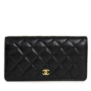 koop Chanel Black Embossed Caviar Leather Wallet bij labellov aan de beste prijs