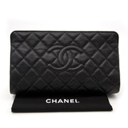 Authentic Chanel Black Caviar Quilted CC Clutch Bag at the best price 2017