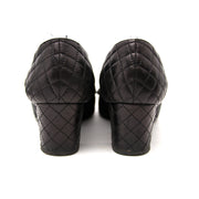 Chanel Nylon Quilted Lambskin Chain Peep Toe Pumps - Size 39 juiste prijs veilig online winkelen Labellov