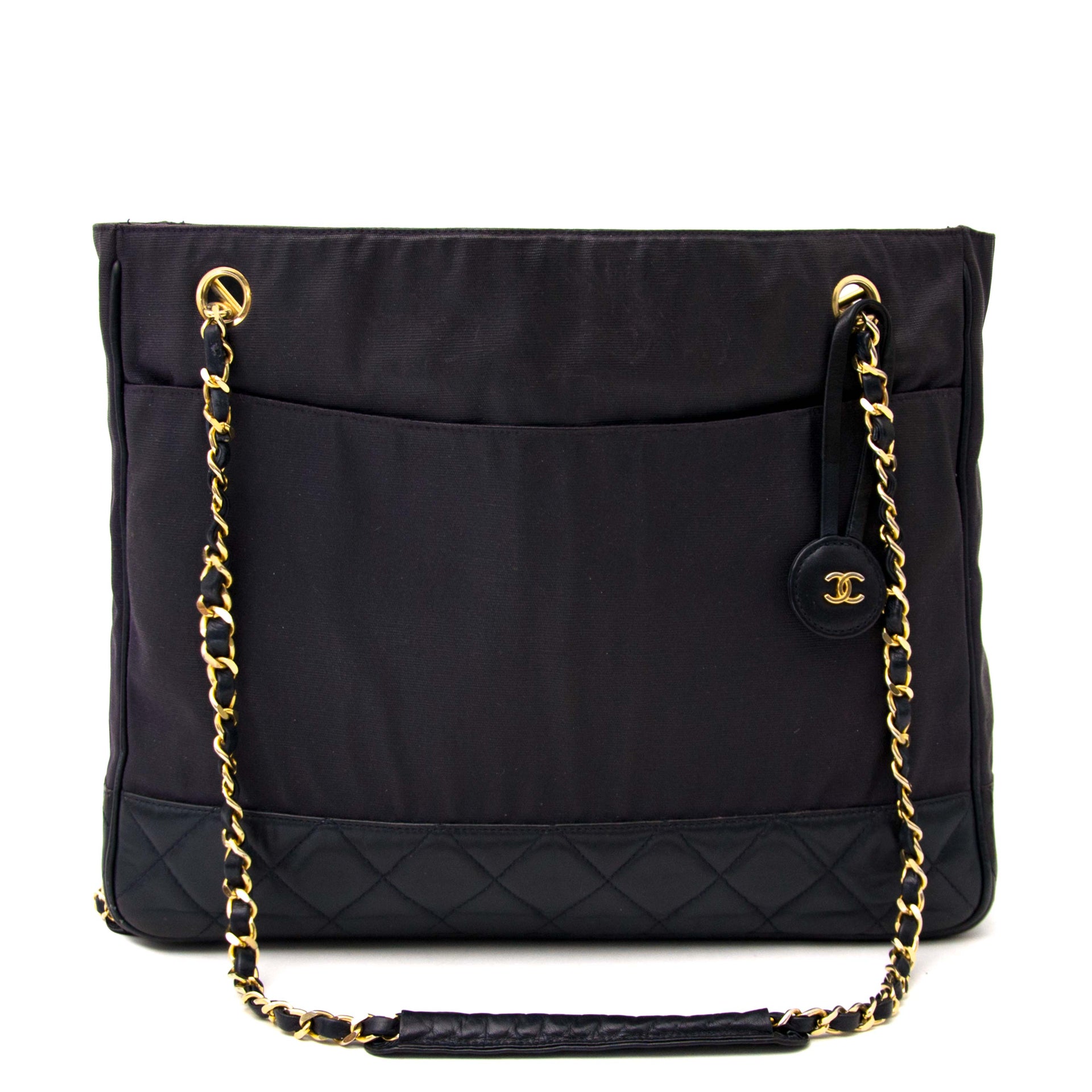 acheter en ligne pour le meilleur prix Vintage Chanel Coated Canvas Shopping Tote