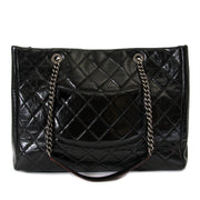 Chanel Glazed Calfskin Shopper Flap Tote from the back