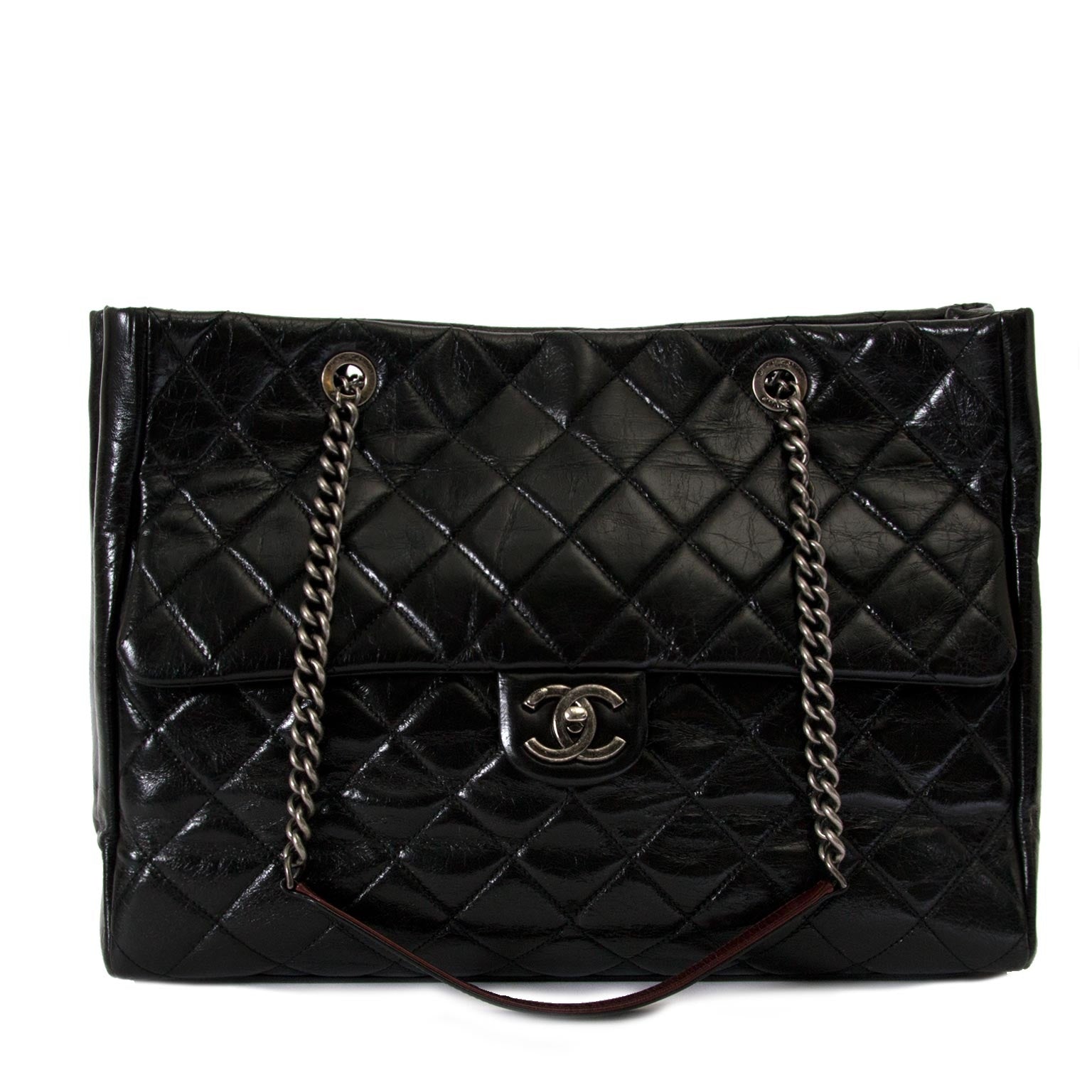 Chanel Glazed Calfskin Shopper Flap Tote te koop bij Labellov tweedehands luxe in Antwerpen