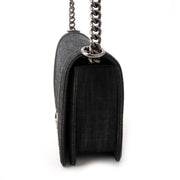 comme neuf sac a main Chanel Black Denim New Medium Boy Bag