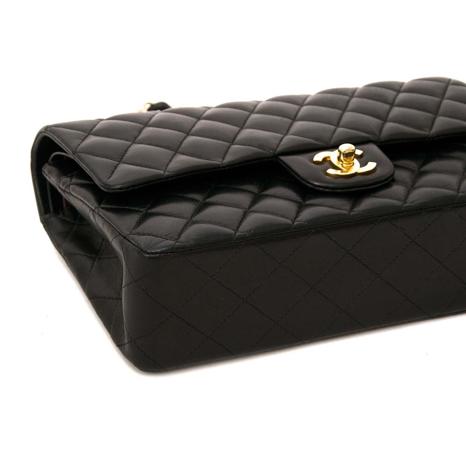 acheter en ligne seconde main As New Chanel Black Medium Lambskin Double Classic Flap Bag
