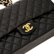 koop veilig online tegen de beste prijs As New Chanel Black Medium Lambskin Double Classic Flap Bag