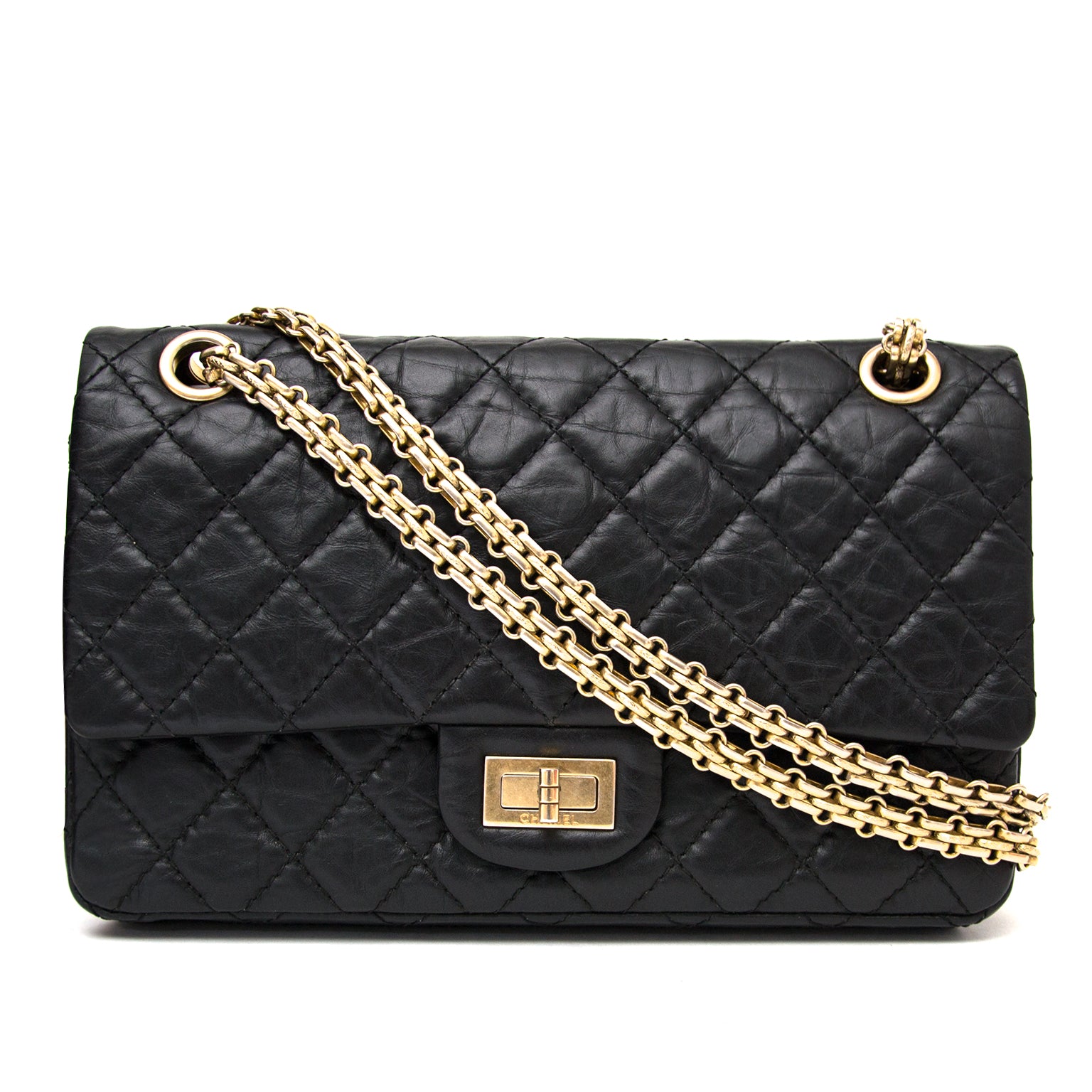 koop veilig online aan de beste prijs chanel 2.55 reissue double flap black webshop labellov.com