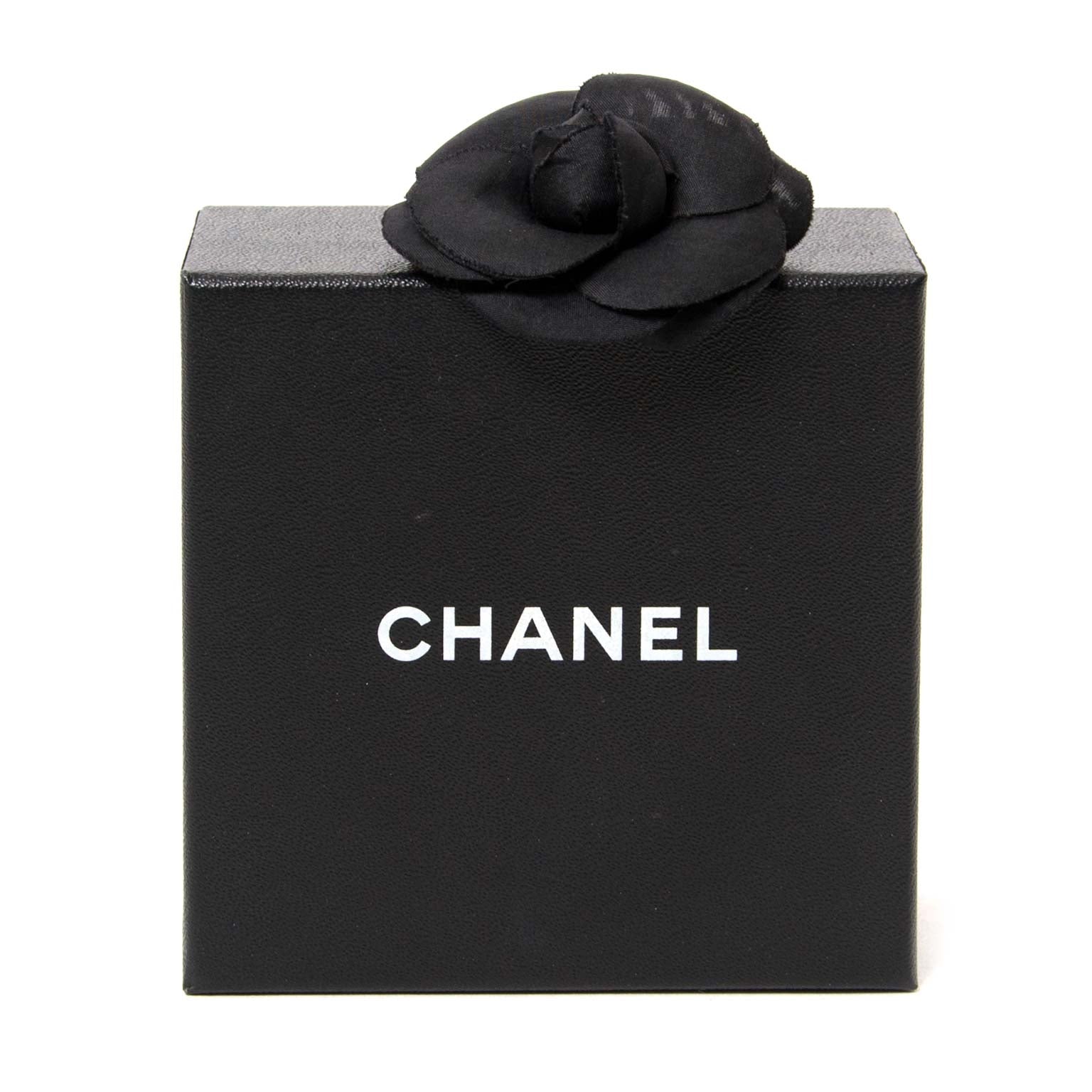 chanel black satin camelia brooch now for sale at labellov vintage fashion webshop belgium
