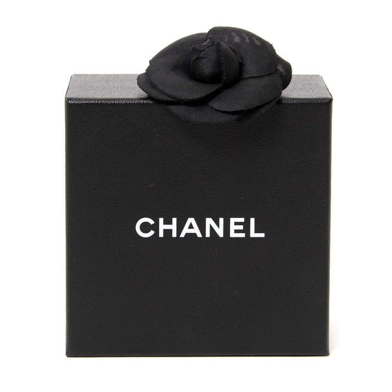 chanel black satin camelia brooch now for sale at labellov vintage fashion webshop belgium