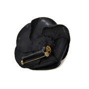 chanel black satin camelia brooch now for sale at labellov vintage fashion webshop belgium