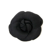 chanel black satin camelia brooch now for sale at labellov vintage fashion webshop belgium