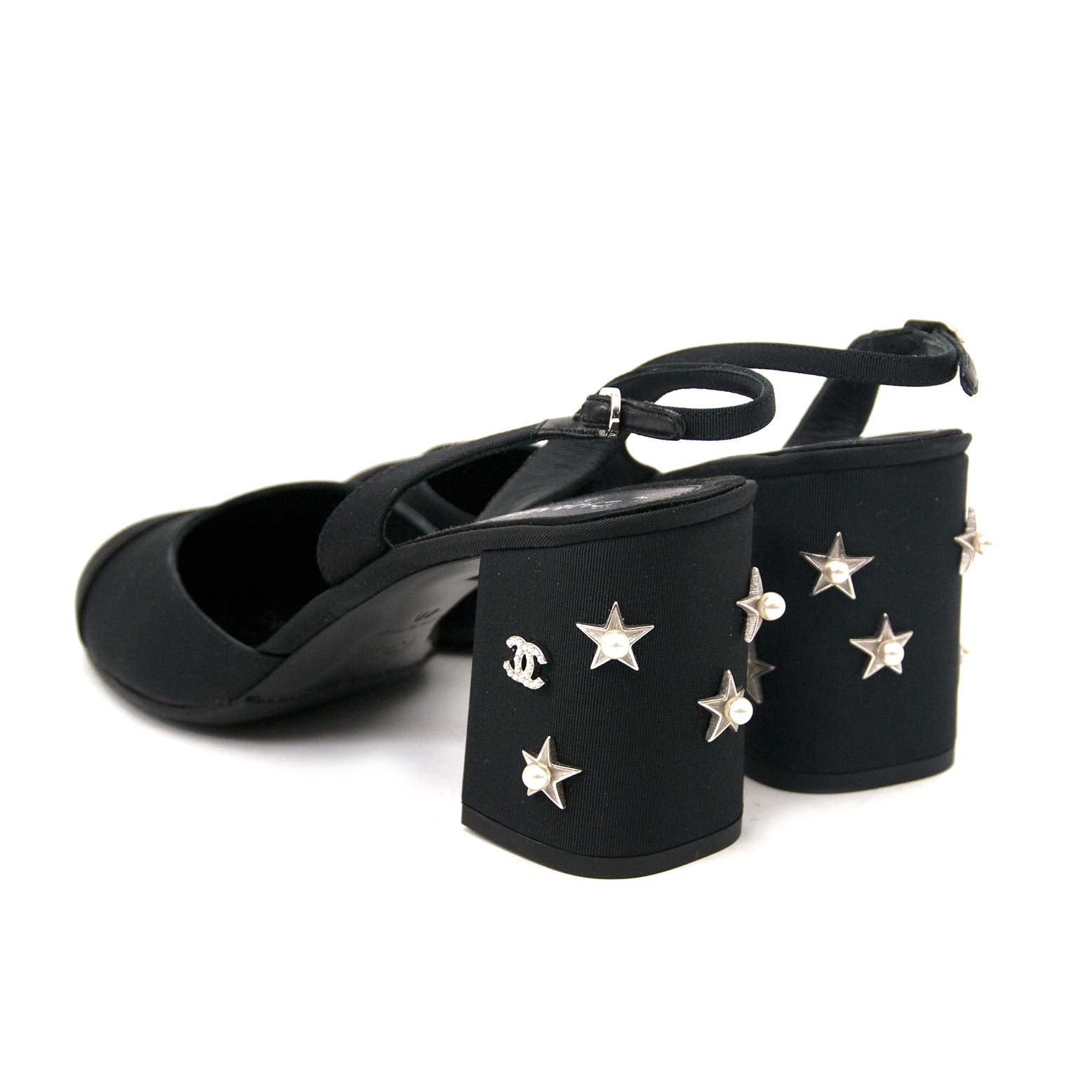Chanel Black Star Pearl Heels shop safe online at the best price