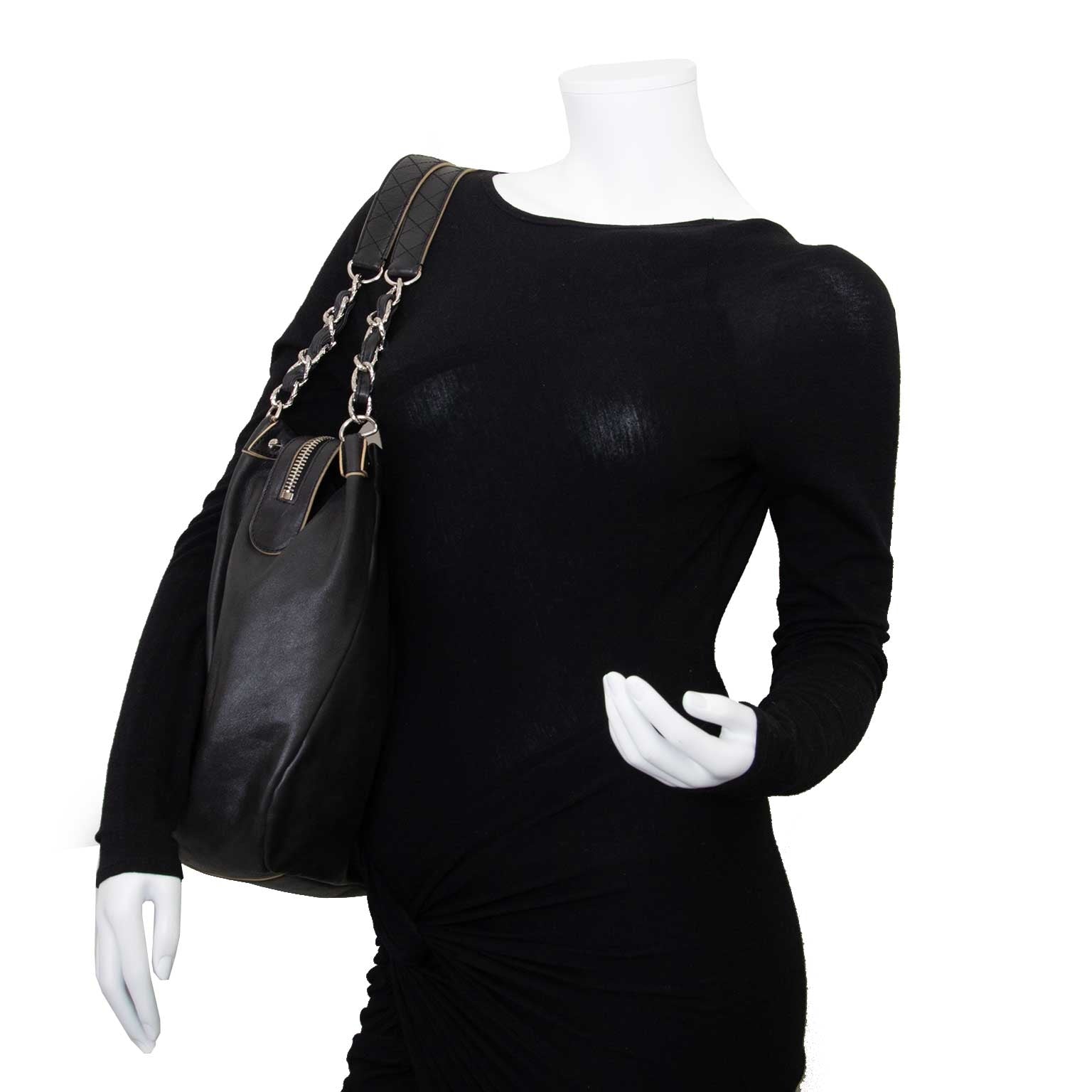 Chanel Large Black Shopper for sale online at Labellov secondhand luxury