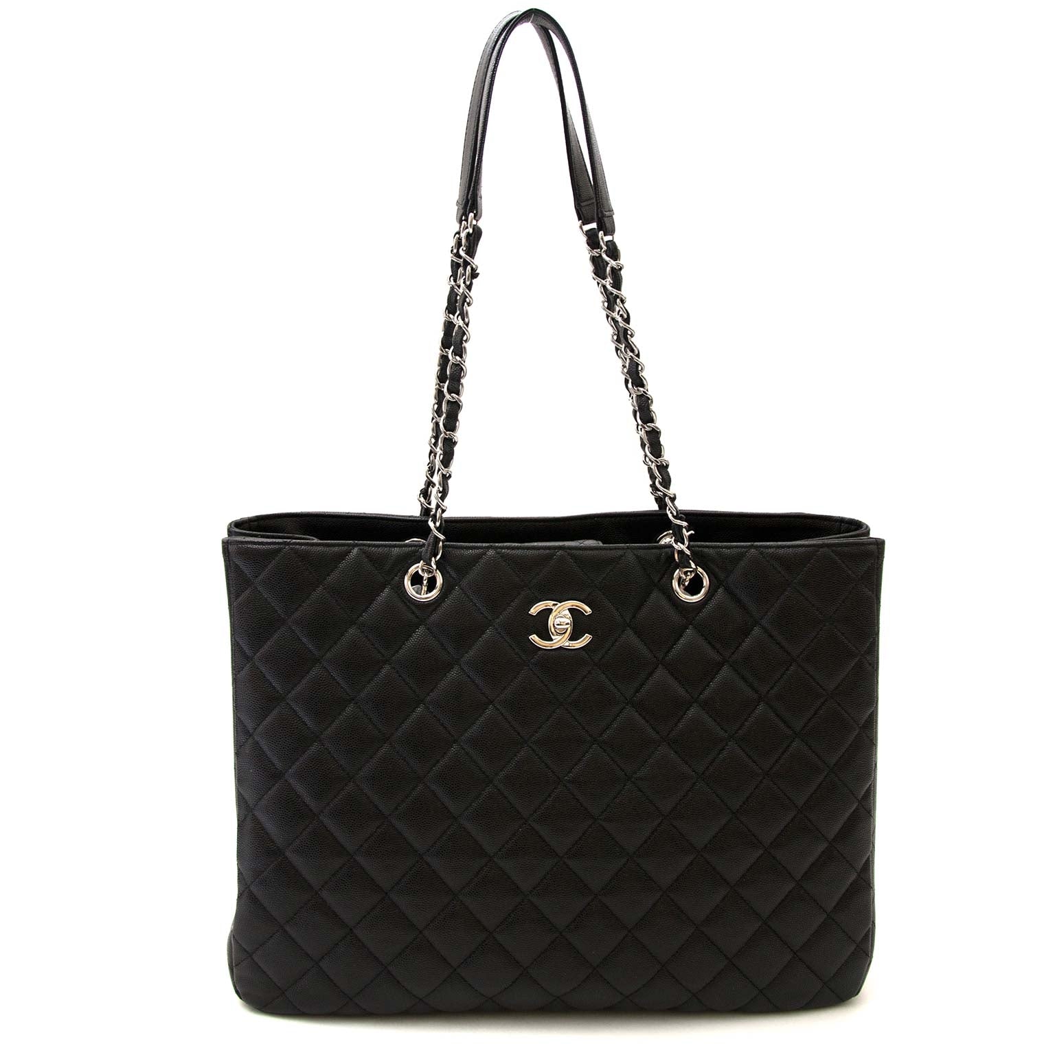 koop veilig online tweedehands *As New* Chanel Large Black Classic Tote Bag