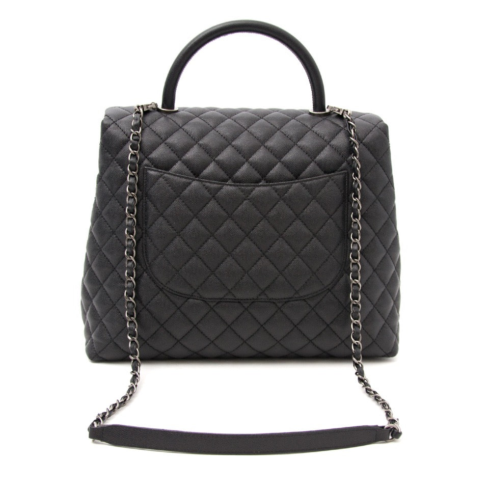 shop your christmas gift for the best price Brand New Chanel Coco Top Handle Bag Quilted Caviar Medium