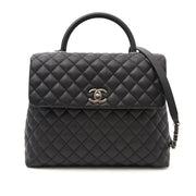 shop veilig online 100% authentieke Brand New Chanel Coco Top Handle Bag Quilted Caviar Medium