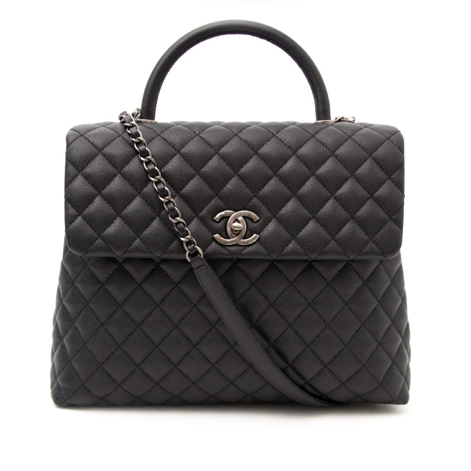 shop your christmas gift for the best price Brand New Chanel Coco Top Handle Bag Quilted Caviar Medium