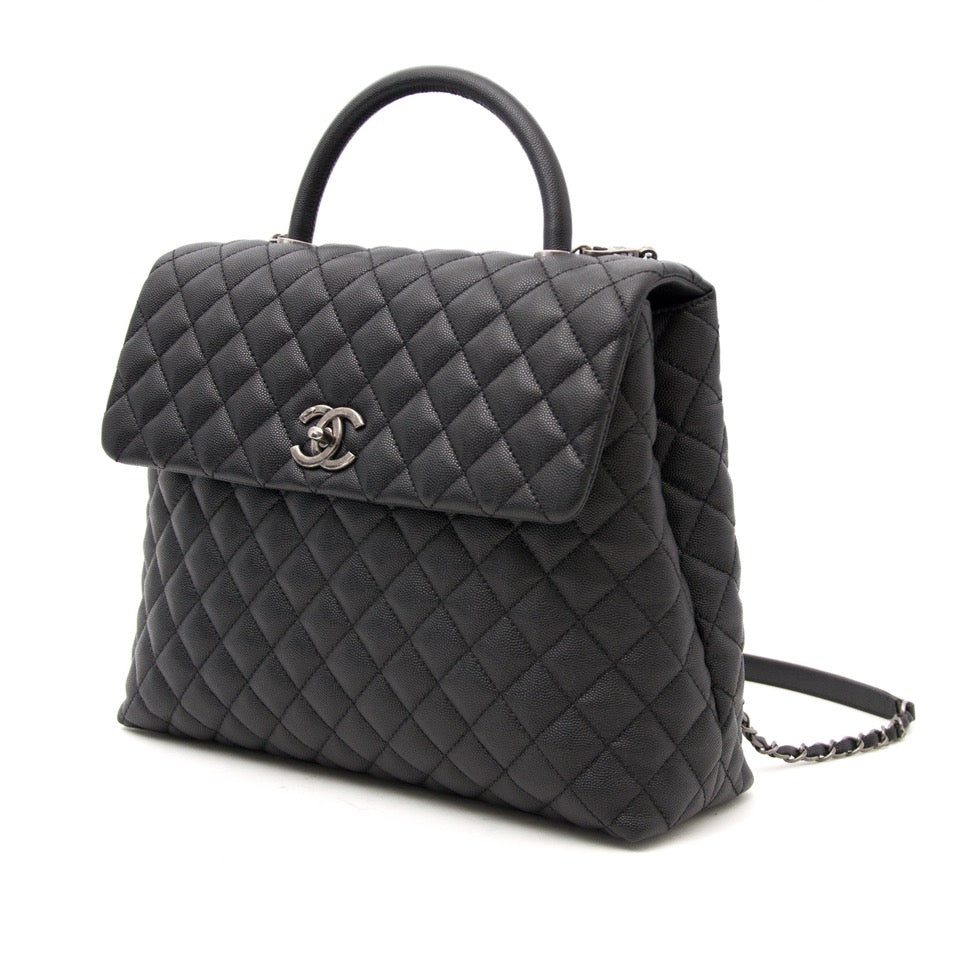 searching for the perfect christmas gift ? Brand New Chanel Coco Top Handle Bag Quilted Caviar Medium